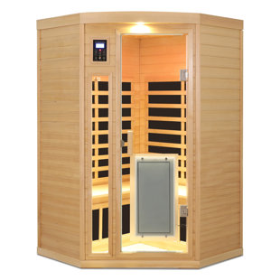 2 Person Pentagon Corner Far‑infrared Indoor Sauna With Heating Plate On Glass Door