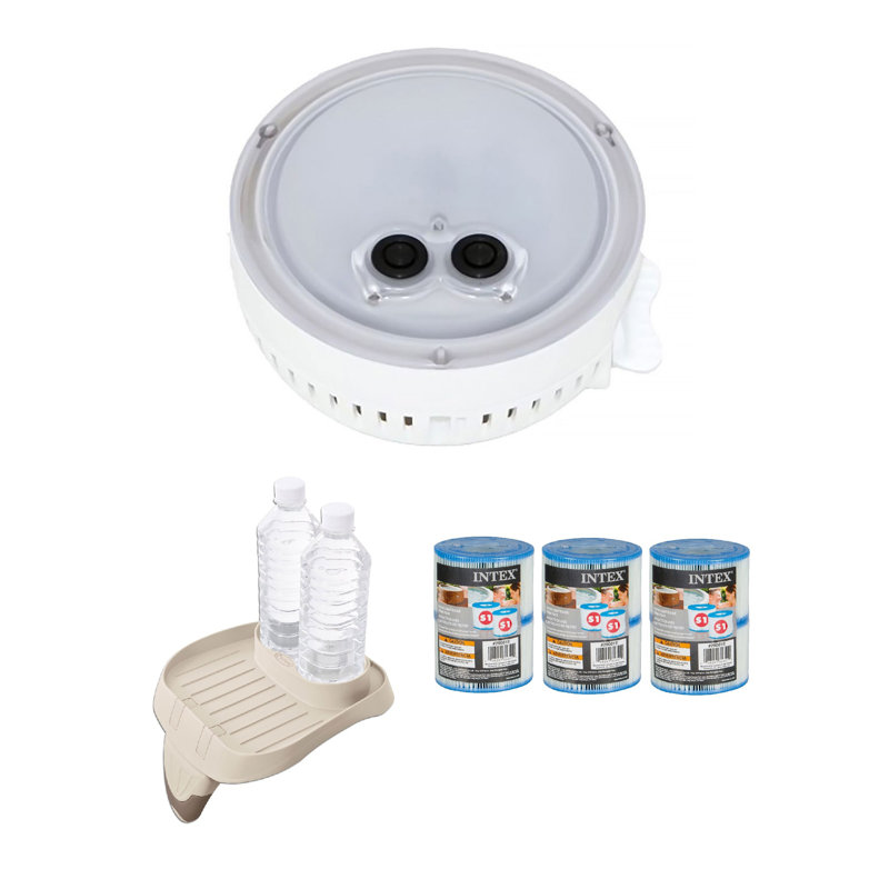 Ensemble de 3 lumières de spa et porte-gobelets à DEL multicolores Intex
