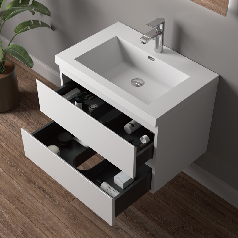 Meuble-lavabo mural simple 30 po HG.White, 30"
