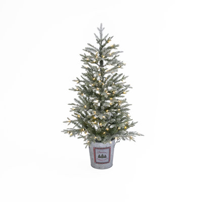 4' Pre-Lit Pine Half Christmas Tree