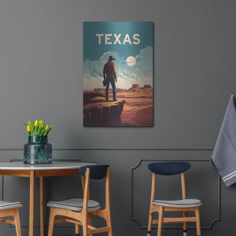 Union rustique «Texas» par Andreas Magnusson, art mural en métal, H 36 po x l 24 po