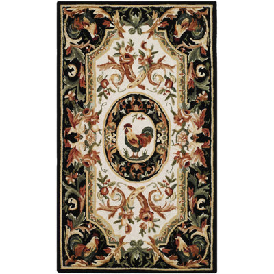 Kinchen Hand Hooked Wool Floral Rug