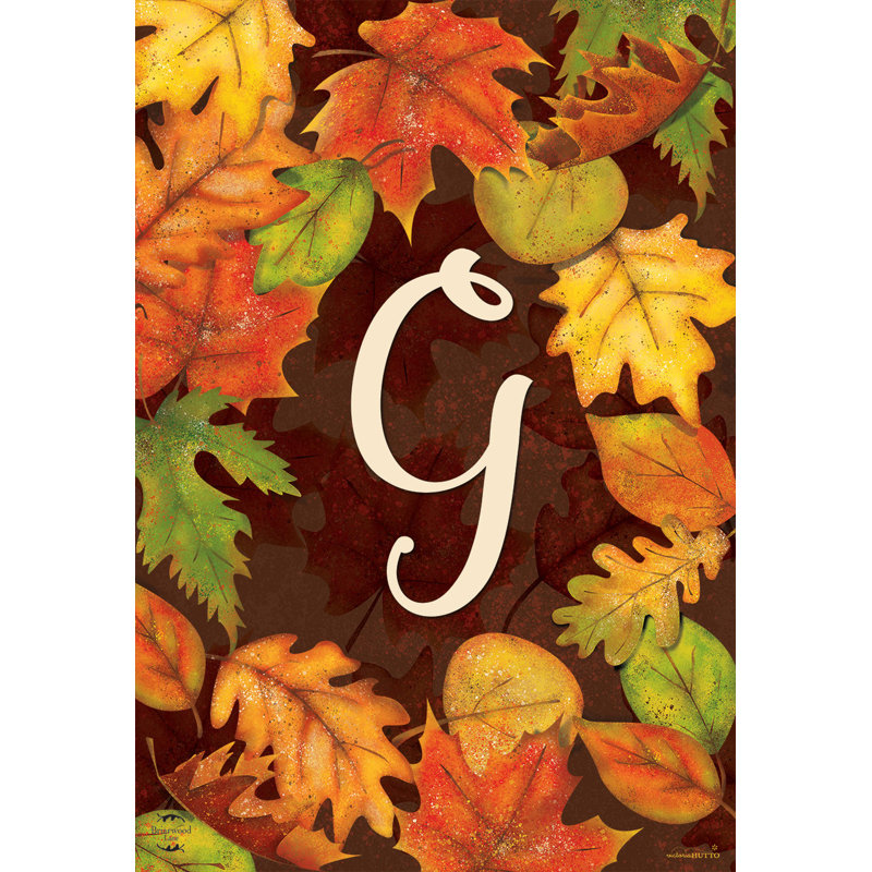 Feuilles d'automne monogramme lettre G drapeau de jardin