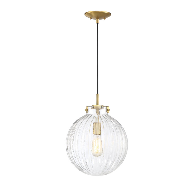 Luminaire suspendu sphère 1 lumière Suzman, Laiton naturel