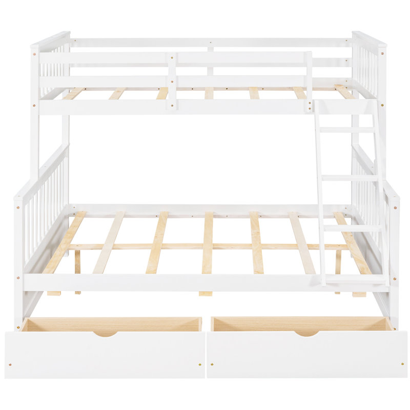 Lit superposé simple blanc avec tiroirs - idéal pour les petits espaces, deux rangements maximisent l'efficacité de la chambre à coucher