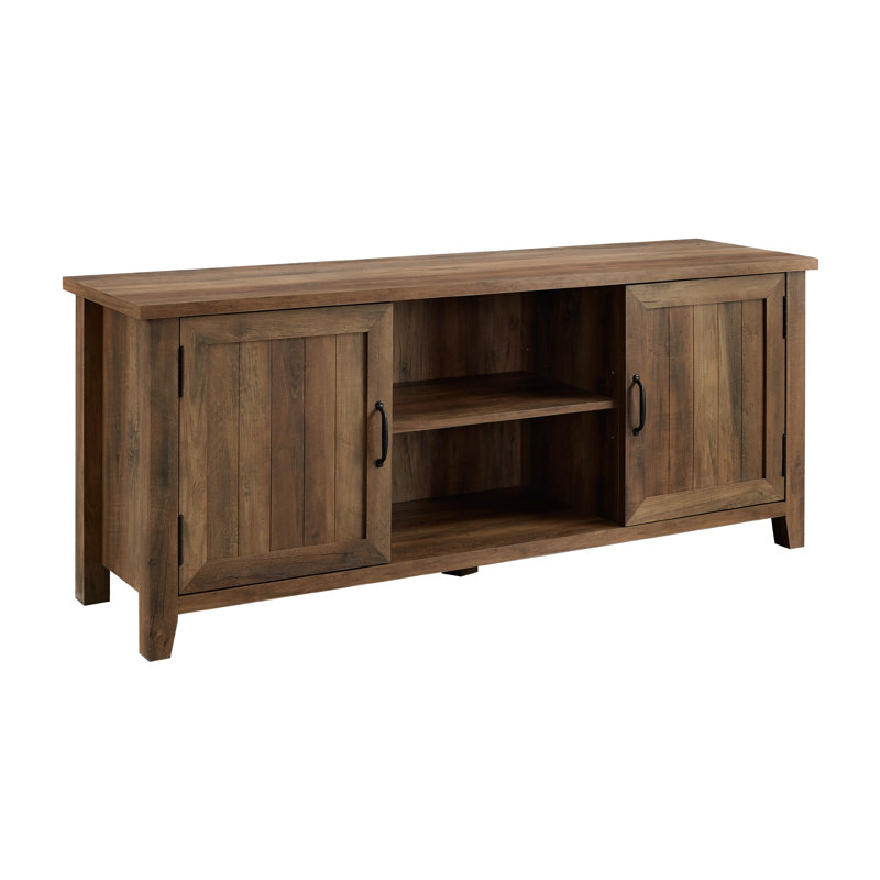Schroeppel Unfinished TV Stand for TVs up to 65", Reclaimed Barnwood