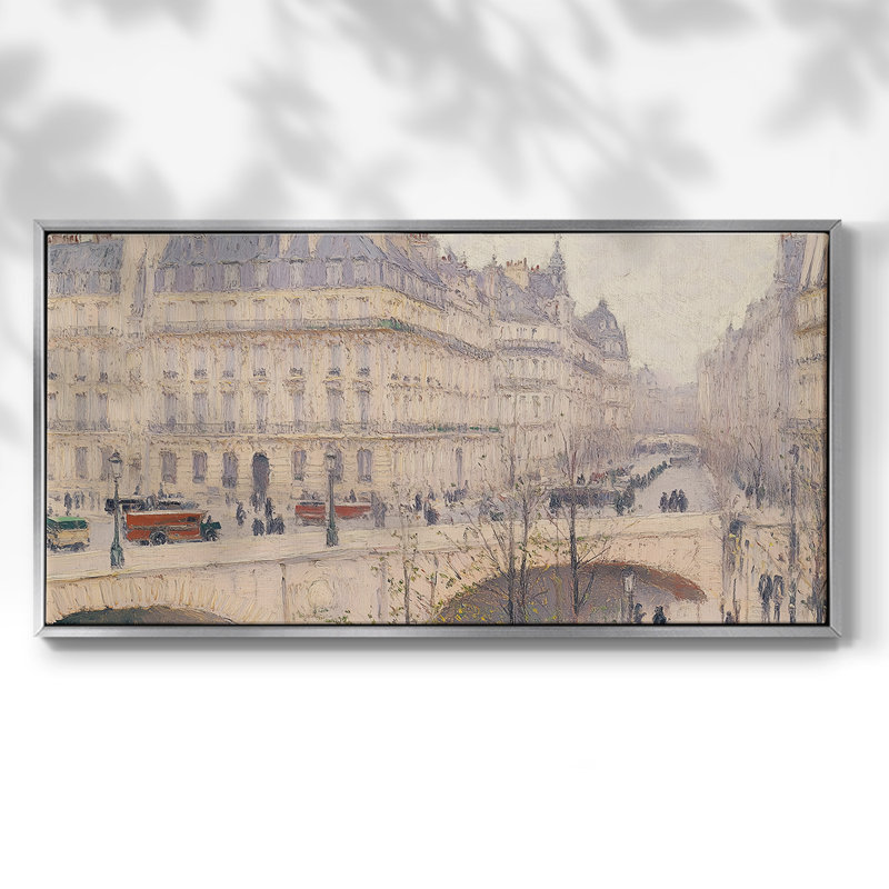 Série paysage - CXLV III - Toile tendue avec châssis encadré - Prêt à être accroché, H 21 po x l 41 po, Noir