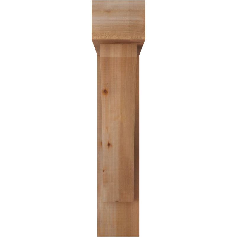 7 1/2"W x 34"D x 38"H Thorton Block Smooth Bracket w/ Offset Brace, Western Red Cedar, 38 x 34
