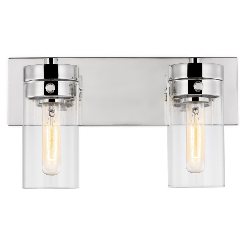 Éclairage pour meuble-lavabo à 2 lumières à intensité variable Glandorf, Nickel poli