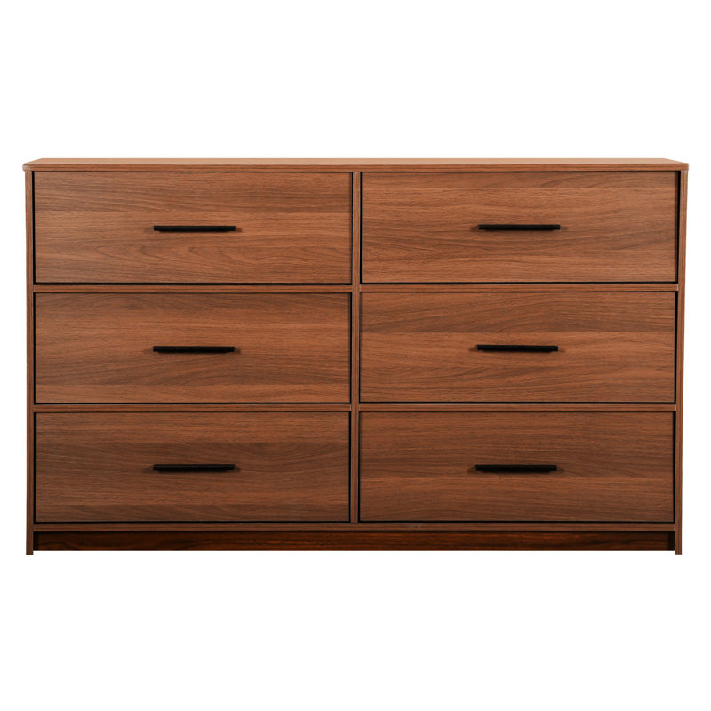 6-Drawer Dresser with Large Fabric Drawers, Walnut