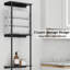 Rangement à serviettes pour salle de bain, porte-serviettes à 3 niveaux avec tablette et barre à serviettes, porte-serviettes mural pour rangement et organisateur de serviettes de salle de bain - noir mat