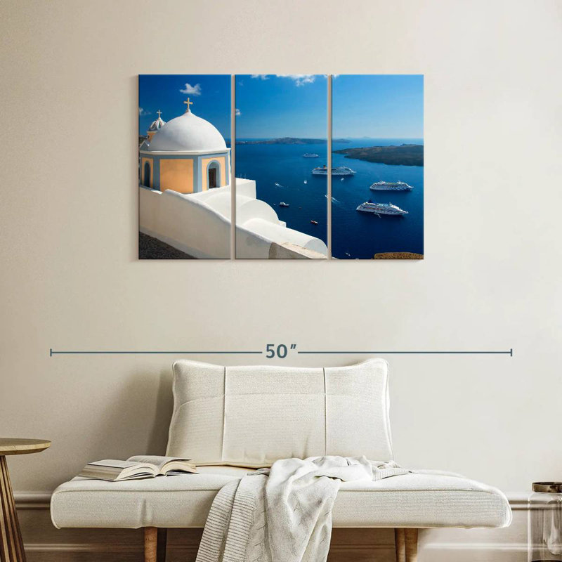 Sebbie Santorini Church Domes, 24" H x 38" W