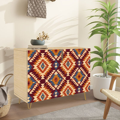Sideboard Buffet Cabinet with Storage Aztec Navajo geometric seamless Native American Southwest with 2 Doors for Living Room and Kitchen