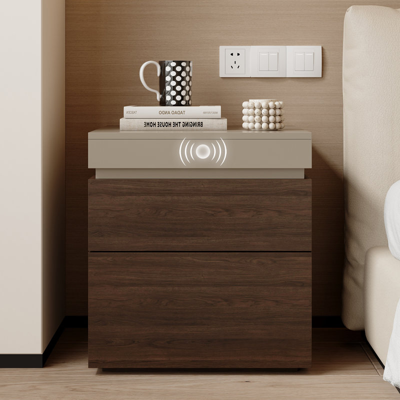 19.6''W 4-Drawer Nightstand With Hidden Storage Compartment Rfid Lock And Interlocking Drawers, Khaki
