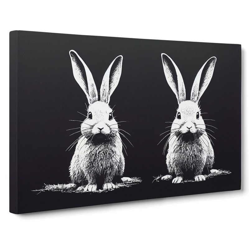 Two Rabbits Vol.2 - Wrapped Canvas Print, 35cm H x 50cm W x 3cm D