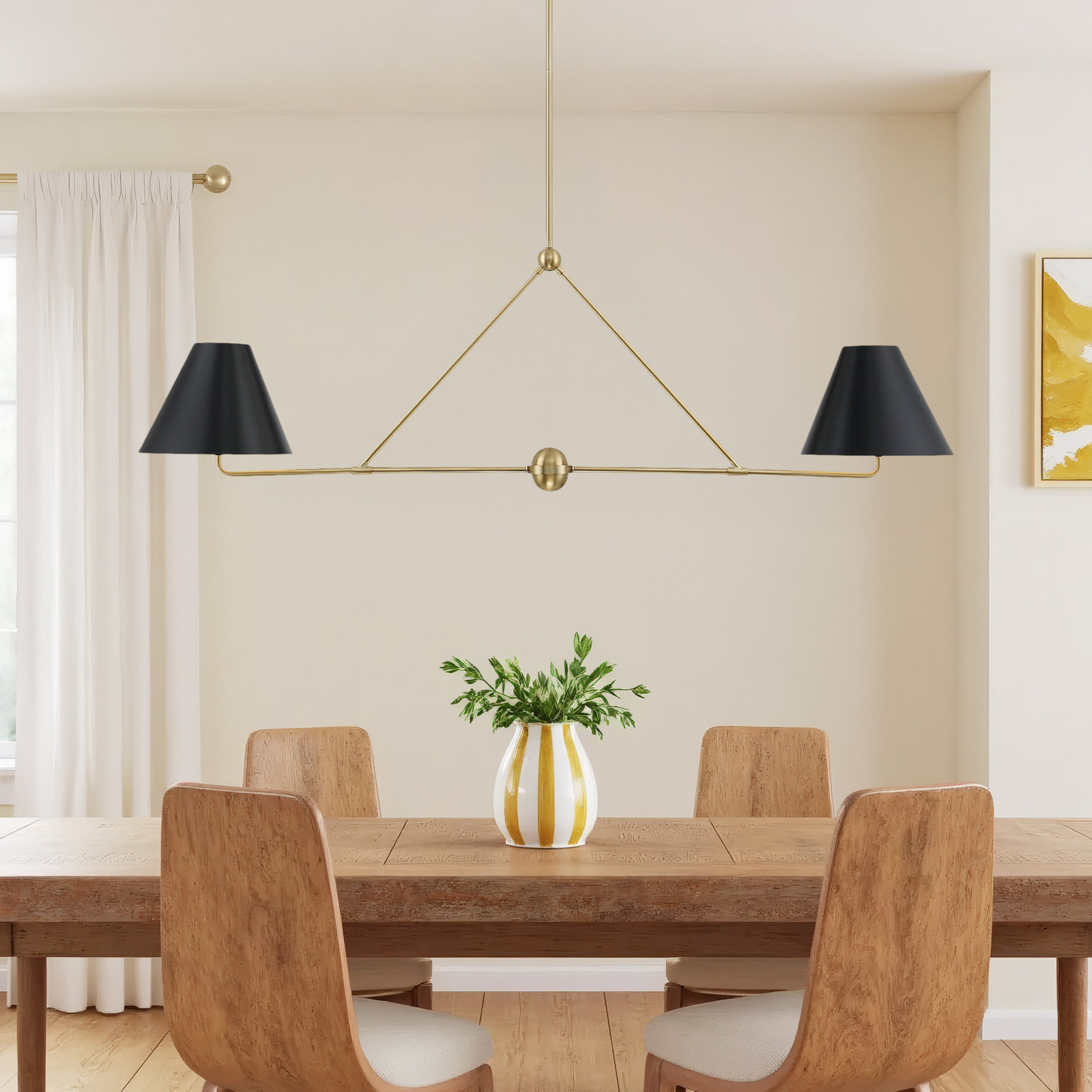 Kinston 4 - Light Dimmable Linear Chandelier, Gold