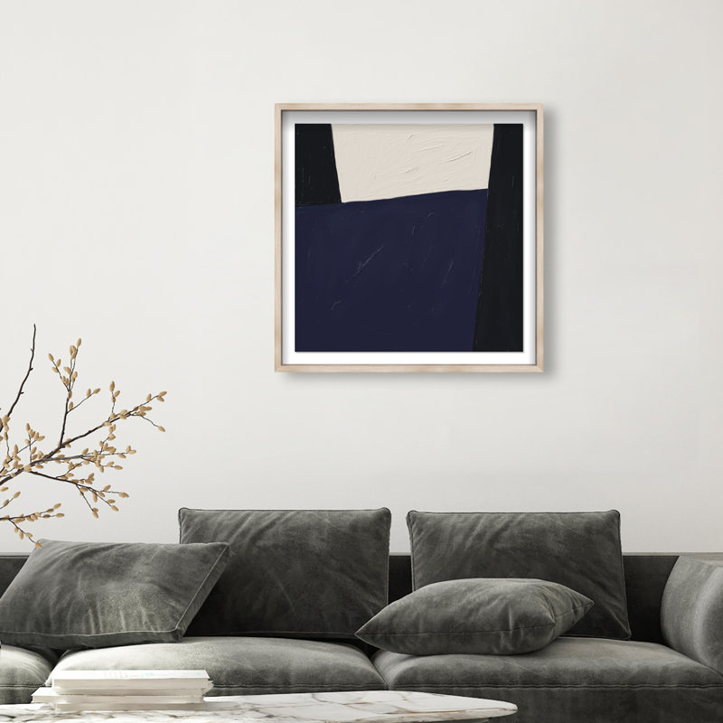 In Blue II Print by Oliver Gal, 31.5"H x 31.5"W, Natural Oak Shadowbox