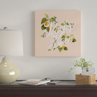 «Peachy Keen Peach», art textuel sur toile