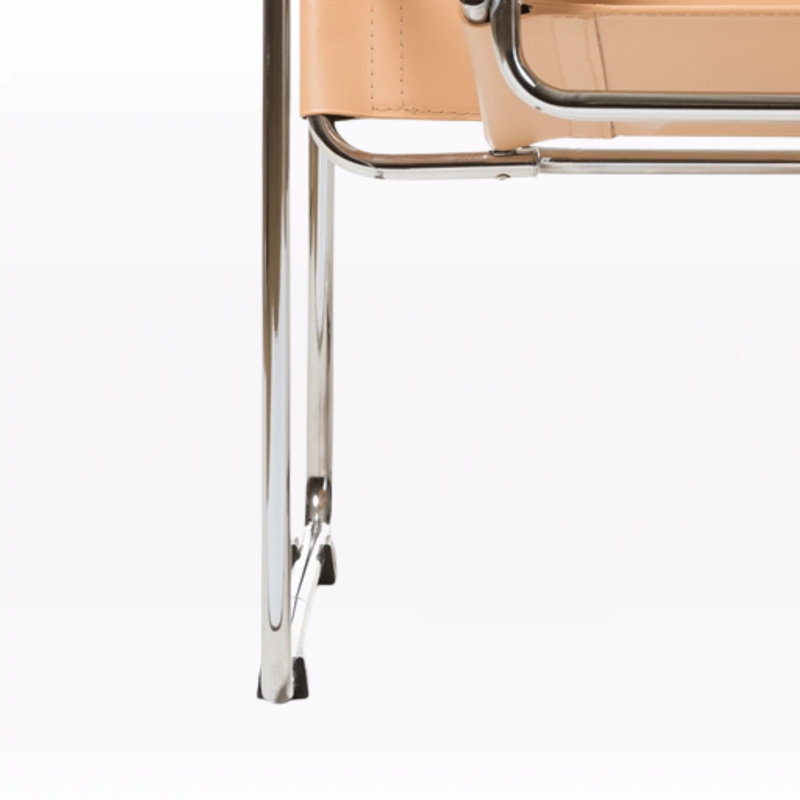 Fauteuil Senora en similicuir au fini brun clair avec structure en métal, H 29,92 po x l 28,35 po x P 31,1 po
