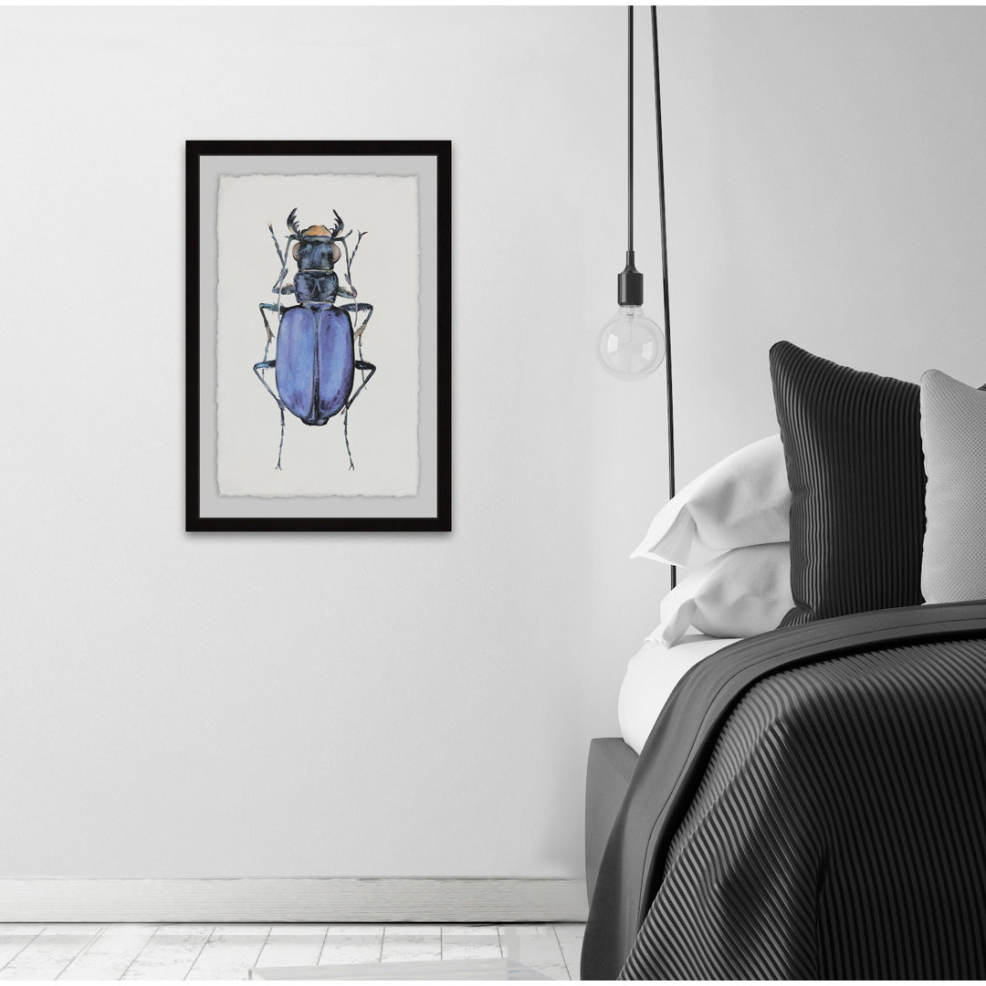 Violet Beetle - Picture Frame Painting Print Ebern Designs 