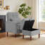 Upholstered Armchair with Footstool-1354990037