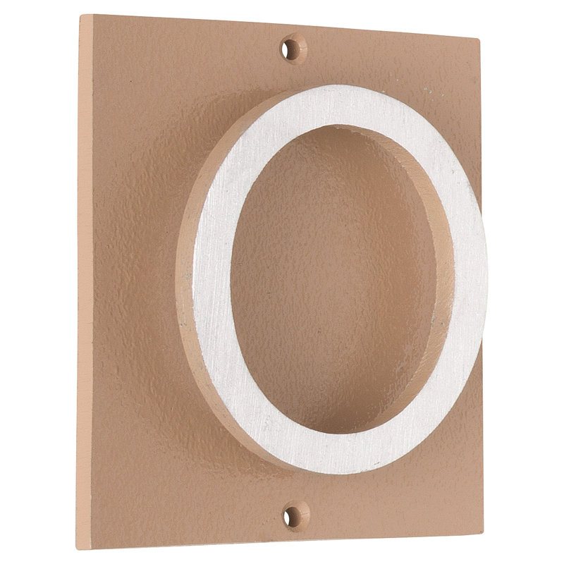 Plaque d’adresse murale sur 1 ligne flottante, Taupe, Nickel satiné deux tons, Oui