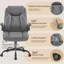 Fauteuil de bureau ergonomique en cuir, fauteuil de bureau pivotant avec roulettes et accoudoirs rabattables, petit fauteuil de jeu avec fonction berçante réglable-212506660