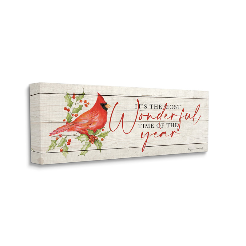 «Most Wonderful Time Cardinal», impression sur toile tendue, H 10 po x l 24 po x P 1,5 po