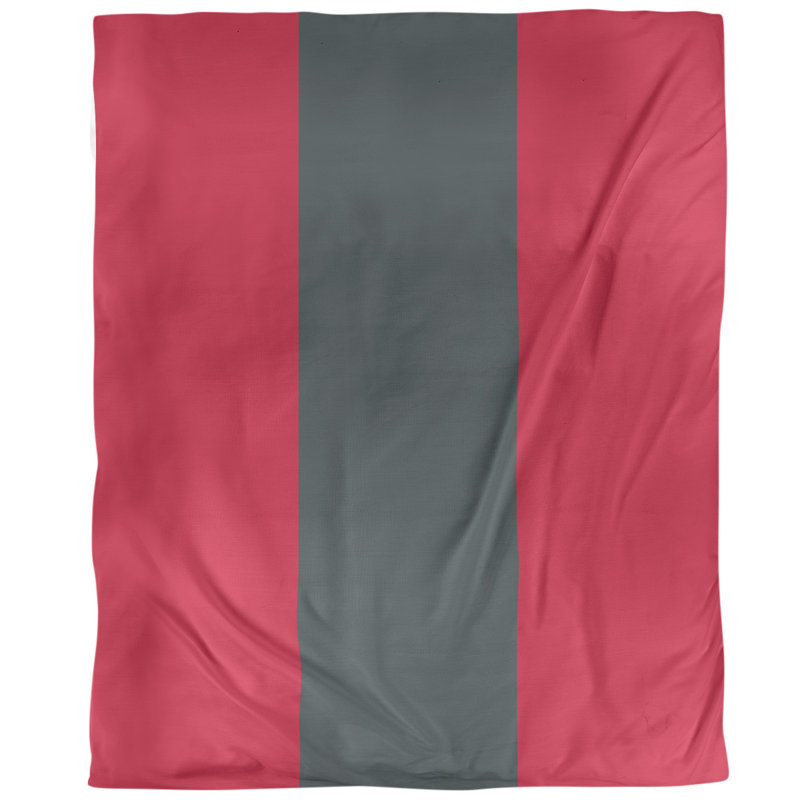 Housse de couette réversible simple Las Vegas, Microfibre, Housse de couette simple TG, Rouge / gris acier / rouge