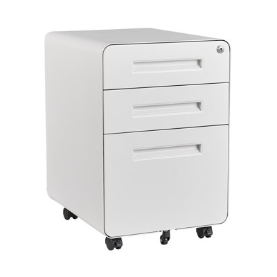 3-Drawer Mobile File Cabinet With Lock - Legal & Letter Size Storage For Home Office, Fully Assembled