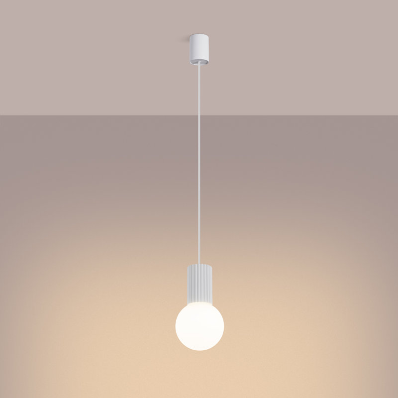 Bernis 1 - Light Brushed Nickel Pendant, White