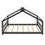Lit double en bois pleine grandeur, espresso