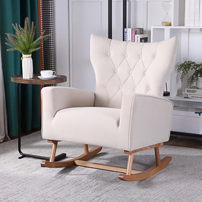 Chaise berçante en bois massif et manufacturé