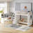 Twin Size Loft Bed With Movable Desk And Storage Shelf, Featuring Storage Stairs,White-1042781952-1042781953