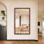 Grand miroir mural moderne 60 po x 36 po avec cadre en aluminium jaune et corail, conception légère, reflet polyvalent extra vision, idéal pour la salle de bain, la chambre à coucher et le salon