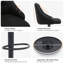 Tabouret de bar pivotant avec dossier, tabouret de bar touffeté en tissu réglable, fauteuil de bar rembourré à hauteur de comptoir pour la cuisine et le café-950477529-950477531