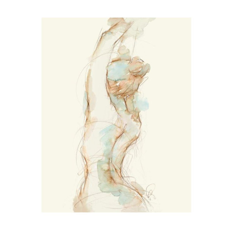 «Gesture in Moment III» par Janice Sadler - impression sur toile, Couche de verre, H 70 po x l 54 po