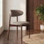  Solid Wood Upholstered Dining Chair - Ergonomic Curved Back, Comfort Fabric-1965475786-1948387836