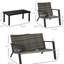 Mobilier de patio 4 pièces comprenant 2 chaises en PE et une table basse, idéale pour les rassemblements dans la cour