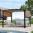 12 X 9 Ft Outdoor Patio Gazebo,Retractable Shade Canopy,Steel  Frame Grape Gazebo,Sunshelter Pergola