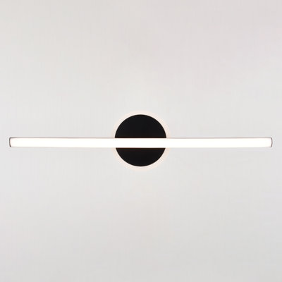 Maragh 23.75 In. Integrated LED Black Bathroom Vanity Wall Light With Night Light