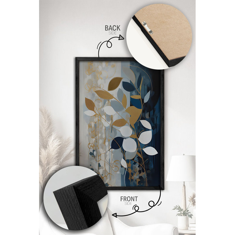 Ensemble de 3 panneaux décoratifs élégants en bois aggloméré, cadre en bois massif, 13,4 x 19,3 x 0,6 pouces | Œuvre d'art 100% MDF avec impression numérique | Parfait pour le salon, la chambre à coucher et le bureau, design élégant et moderne