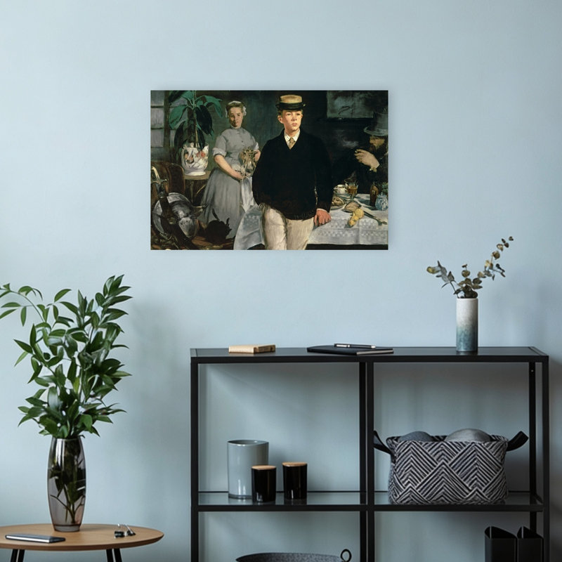 Déjeuner à l'atelier, 1868 - Estampe d'art mural contemporain abstrait, H 12 po x l 18 po