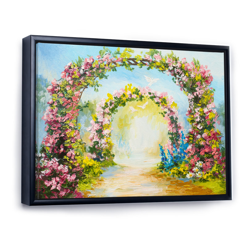 «Summer Floral Loureux Arch», reproduction de cadre photo sur toile, H 12 po x l 20 po x P 1 po