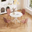 Ensemble de table de salle à manger 5 pièces avec 4 chaises en velours-1592802006-1592802001