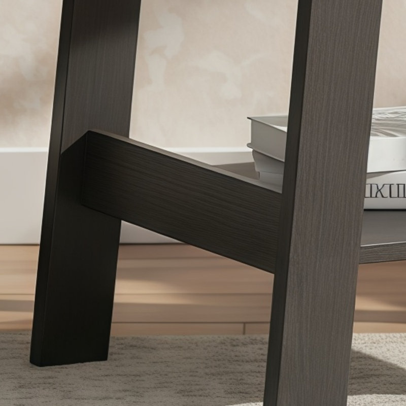 Petite table d'appoint carrée en bois, finition noire