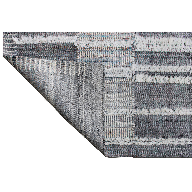 Wool Striped Area Rug, Rectangle 6' x 9'