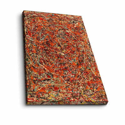 Peinture décorative sur toile «The Fury» par Jackson Pollock, 27,6 po x 39,4 po | 100% toile de suède, cadre 100% bois (épaisseur: 1,2 po) | Superbe pièce d'art pour la décoration intérieure et les amateurs d'art