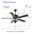 52" Modern Black Crystal Ceiling Fan with Light and Remote 6-speed Reversible DC Motor Fan for Bedroom Living Room-80014469
