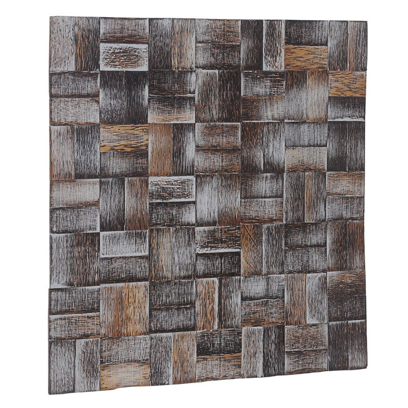 Carreau de mosaïque murale en bois 17 po x 17 po Terra, Bord de mer